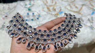 AD American Diamond Jewellery  ad Necklaces best designs  Chandni Chowk Wholesale Jewellery Market [upl. by Atnima]