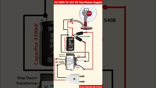 12V DC Fan Power Supply  AC 220V to 12V DC Fan Power Supply  12V Fan Directly on 220V AC Circuit [upl. by Aehsat755]