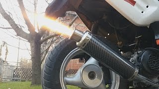 50cc GY6 Performance Exhaust Sound BACKFIRE [upl. by Kerby]