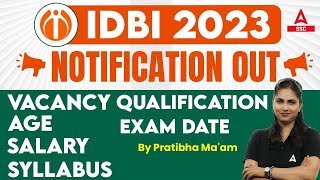 IDBI Junior Assistant Manager amp Executive Notification 2023  IDBI JAM Vacancy Syllabus Salary [upl. by Apeed567]