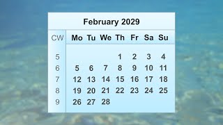 February 2029 Calendar [upl. by Estella]