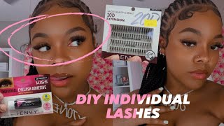 DIY Individual EYELASH EXTENSIONS  at home  💗  HIGHLY REQUESTED [upl. by Yntirb]