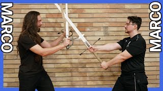 Two swords VS two handed sword  HEMA sparring  Marco VS Marco [upl. by Zsamot]