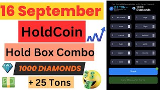 holdcoin 16 september hold box combo daily heist code today hold coin  reclaim combo code diamonds [upl. by Eupheemia]