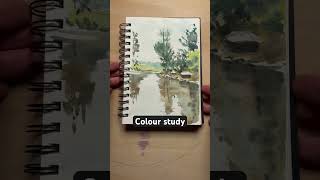 5 steps to a painting aquarelle watercolorpainting watercolourist art watercolour process [upl. by Yelahc]