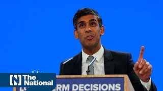 Watch Rishi Sunak pledges to scrap HS2 rail to pay for new projects [upl. by Notyad317]