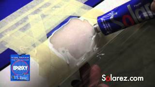 UV Solarez Epoxy Surfboard Repair Using a UV Flashlight [upl. by Maye]