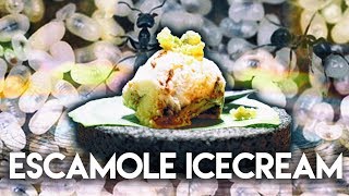 ANT EGG Ice Cream  Strange Mexican Food  Helado de ESCAMOLES Taste Test [upl. by Valente]