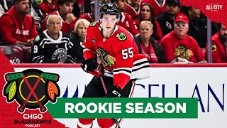 Blackhawks rookie defenseman Kevin Korchinski reflects on rookie season  CHGO Blackhawks Podcast [upl. by Marquita]