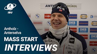 World Cup 2324 AntholzAnterselva Men Mass Start Interviews [upl. by Nnaeus]