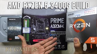 AMD Ryzen 5 3400G ASUS PRIME A320MK Kingston DDR4 GIGABYTE NVMe SSD Custom Desktop Build [upl. by Sachiko]