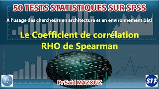 Test de corrélation Rho de Spearman [upl. by Aihcats]