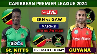 Guyana Amazon Warriors vs St Kitts amp Nevis Patriot 21st T20  GAW vs SKNP I CPL 2024 Live [upl. by Anastasius224]