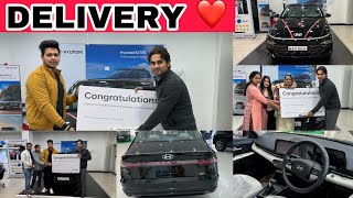 Finally taking delivery of all new hyundai verna 2024 sx Black 🖤  Delhi ki pheli verna 2024 👌🏻 [upl. by Leanora]