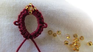 How to add 4 beads to needle Tatting Work [upl. by Nohtiek]