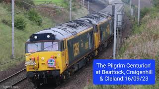 Class 50s with Load 13 at Beattock Craigenhill amp Cleland on The Pilgrim Centurion 160923 4K [upl. by Dahlstrom]