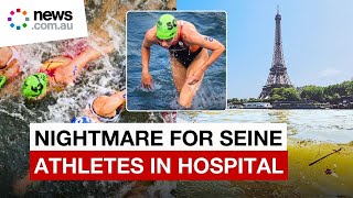 Paris’ worst fears as Olympic athlete hospitilised after swimming in the river Seine [upl. by Tarrel]