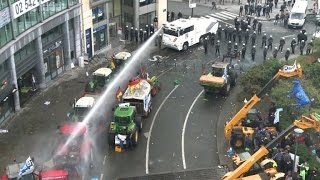 Tensions à la manifestation des agriculteurs européens [upl. by Farhi]