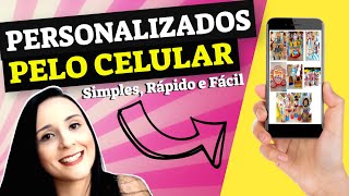 FAÇA VOCÊ MESMO Personalizados para Festa PELO CELULAR  Festa Infantil Tutorial Aula Passo a Passo [upl. by Oira]