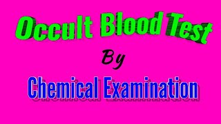 OBT Occult blood testOBT in Stool Benzidine test for Clinical pathology amp MLT students [upl. by Jocelyne]