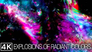 EXPLOSIONS OF RADIANT COLORS HEALING Divine Embrace Meditation Music 4K laserart screensaver [upl. by Andrej]