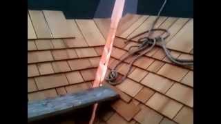 Cedar Roof Shingles Installation on Studio Garage Copper Flashings [upl. by Eiknarf660]