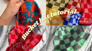 Beginner Checkered Bucket Hat Tutorial [upl. by Forlini]