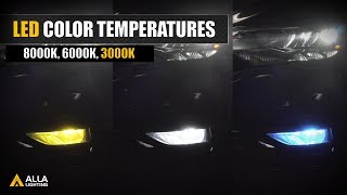 Compare LED Fog Lights  3000K Yellow vs 6000K White vs 8000K Ice Blue [upl. by Eelaras549]