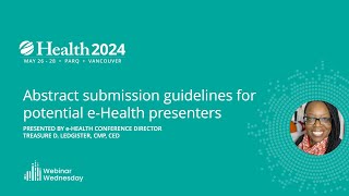 Webinar e Health 2024 Abstract submission guidelines [upl. by Anaig701]