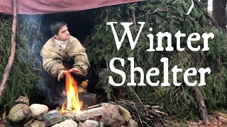 Solo Winter Camping in the 18th Century Gear Shelter Fire Clothes and Woods ASMR [upl. by Dohsar]