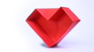 Origami Heart Box  How to Fold [upl. by Cyrillus870]