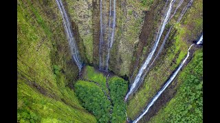 Waimanu Valley Drone  Big Island [upl. by Prinz52]