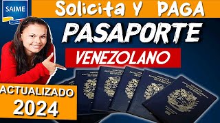 🔴Cómo SOLICITAR y PAGAR PASAPORTE VENEZOLANO en SAIME✈️ Tutorial Paso a Paso ✅ACTUALIZADO  2024 [upl. by Irem]