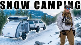 Winter Camping in Off Road Tear Drop Trailer [upl. by Bolton]