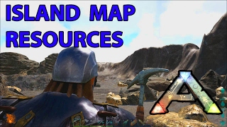 Island Map Resource Locations Silica Pearls Oil Metal Obsidian Ark Survival Evolved [upl. by Swift]