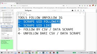 PART 1  IMACROS TOOLS FOLLOW UNFOLLOW INSTAGRAM BY SCRAPE UID FOLLOWERS amp LIKE [upl. by Agata317]