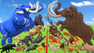 Cenozoic Mammals vs Modern Animals Evolution Prehistoric Mammoth vs Elephant Animal Revolt Battle [upl. by Aihsetan]