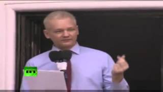 Assange Rede  Botschaft Ecuadors in London  deutsch RT 19812 [upl. by Ditter]