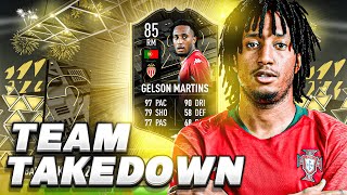 SS GELSON MARTINS 85 CRAZY TEAM TAKEDOWN FIFA 22 ULTIMATE TEAM [upl. by Trinette]