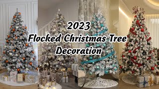 Christmas Tree Trends and Themes  How To Decorate Your Flocked Christmas Tree [upl. by Delanos543]