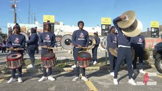 Abramson Sci Academy vs Warren Easton quotDrum Battlequot 2023 Sugarbowl Parade [upl. by Atekal254]