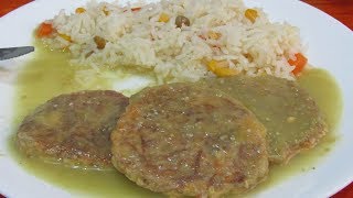 Tortitas de Carne Deshebrada en Salsa Verde  Receta Facil [upl. by Raddatz838]