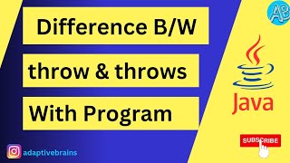 Difference between throw and throws with Program in Java [upl. by Rolyat]