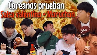 COREANOS REACCIONAN A SALSA VALENTINA CON MARUCHAN POR PRIMERA VEZ Pandita Chan [upl. by Leahcim]