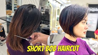 CONCAVE BOB HAIRCUT  POTONG RAMBUT BOB  HAIR MAKE OVER [upl. by Inoj]