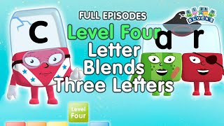 BacktoSchool  Alphablocks Level Four  Letter Blends  Three Letters  Full Episodes [upl. by Ayocat]