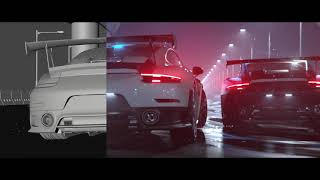 Automotive CG  BreakdownProcess Houdini C4D [upl. by Cook]