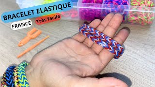 Bracelet brésilien élastique FRANCE tricolore très facile spécial enfants 🇫🇷 Spécial JO [upl. by Efram]