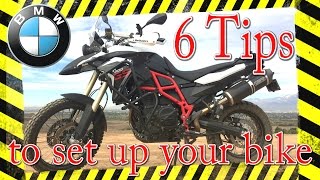 6 tips to make your BMW F800GS fit YOU without spending any money [upl. by Yanej]