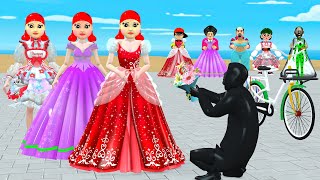 Scary Teacher 3D vs Squid Game Art And Wedding Dress Nice or Error Dressing Room 5 Times Challenge [upl. by Clemmie]